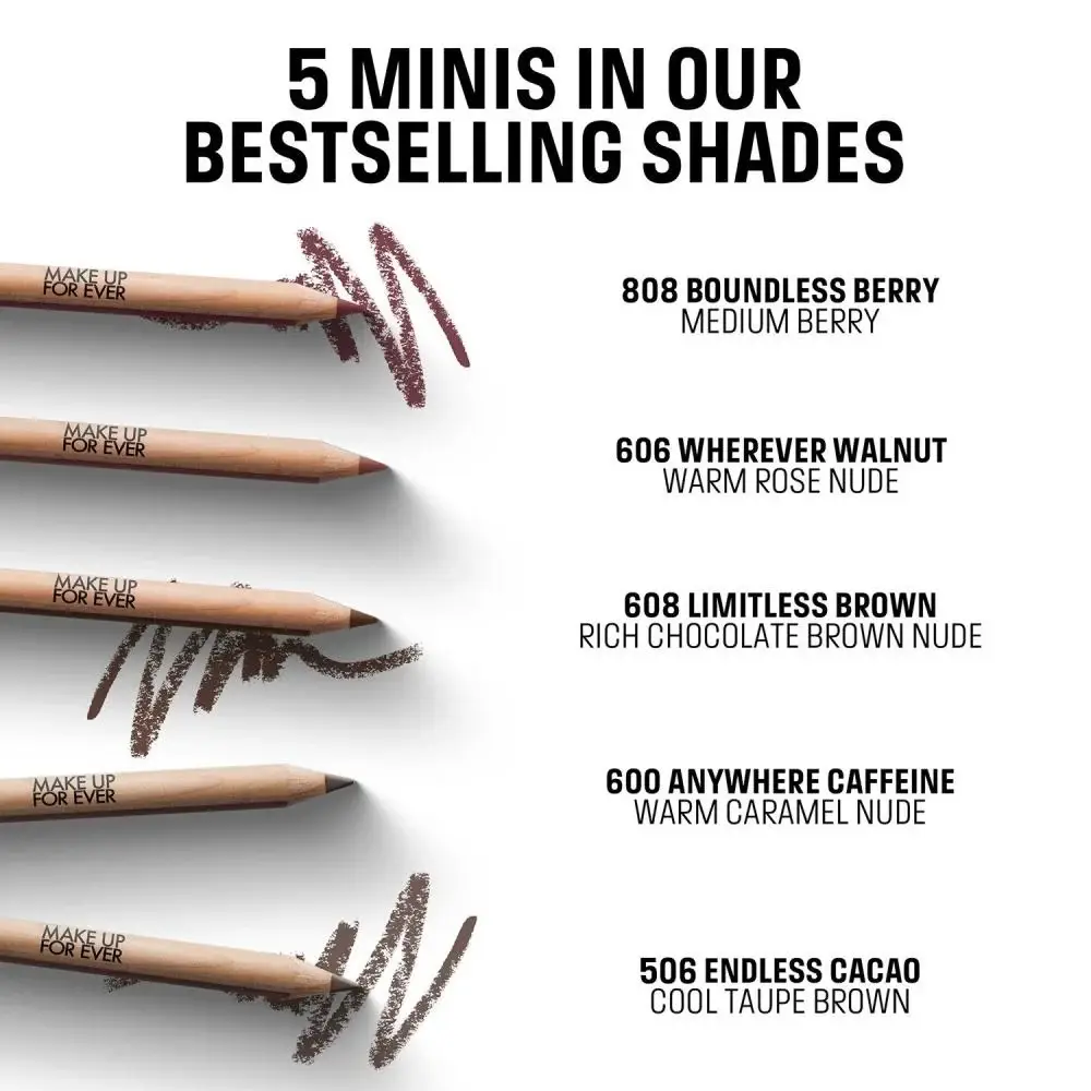 Make Up For Ever, Lip Liner Set, Mini - 5 Pieces