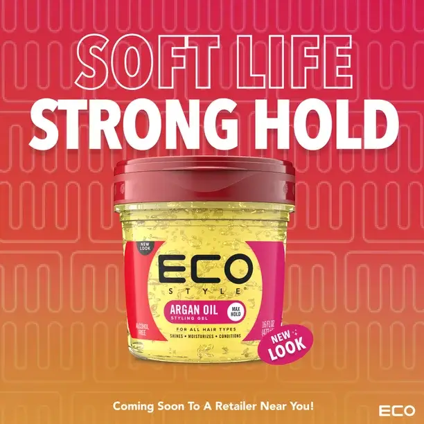 Eco Style, Hair Styling Gel, Alcohol-Free, - with Argan Oil