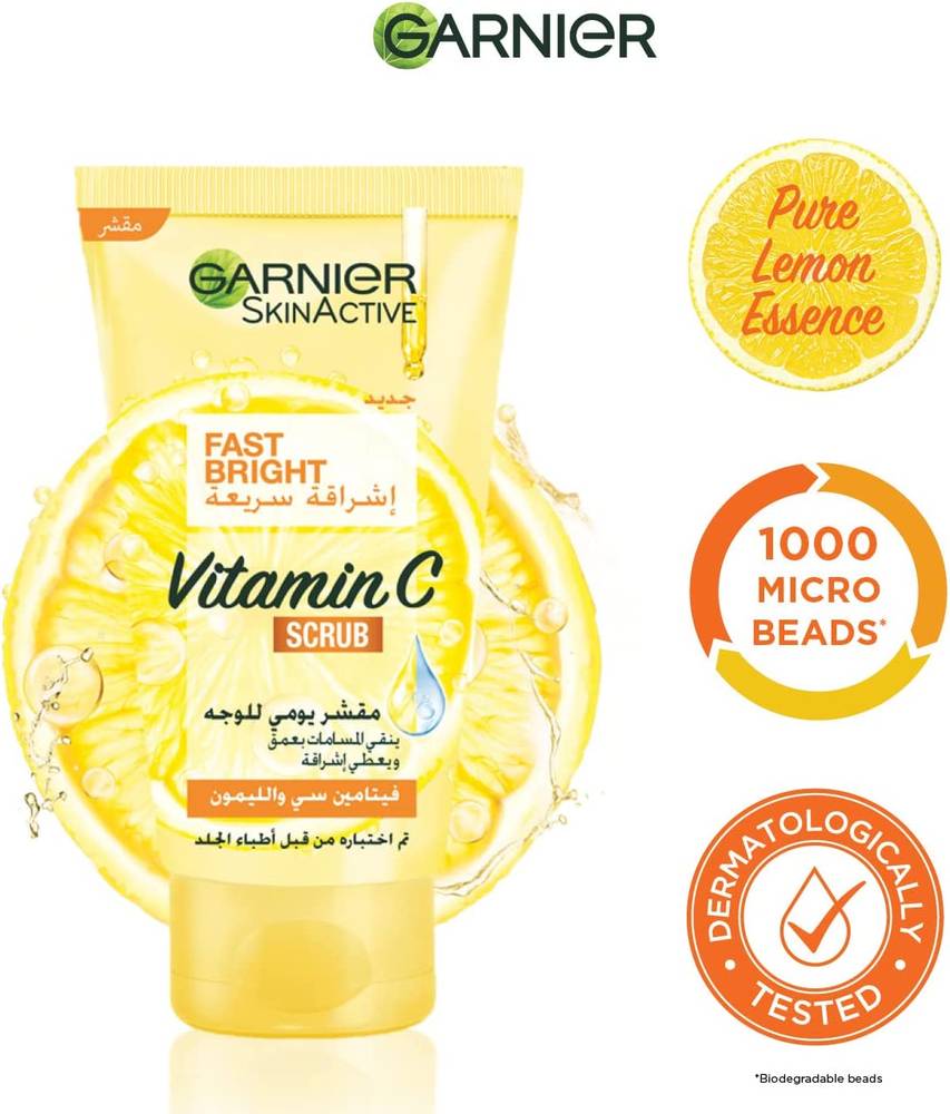 Garnier, Daily Facial Scrub, with Vitamin C and Lemon, 150ml
