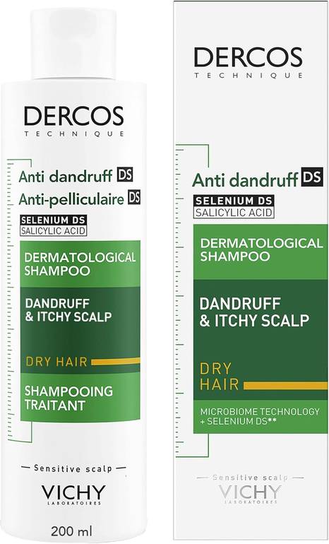 Vichy, Dercos Anti-Dandruff Shampoo, for Dry Skin, 200ml