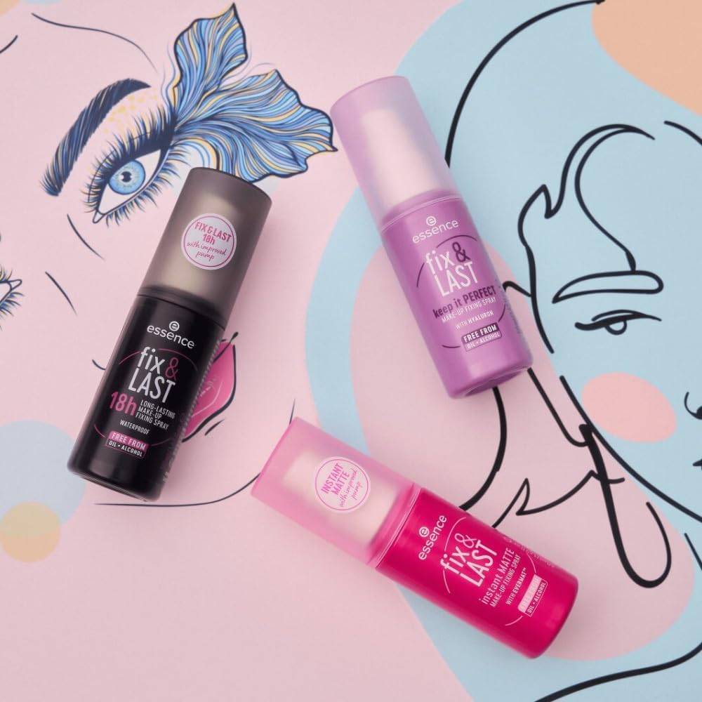 Essence, Fix & Last Makeup Setting Spray, Alcohol-Free, 50ml
