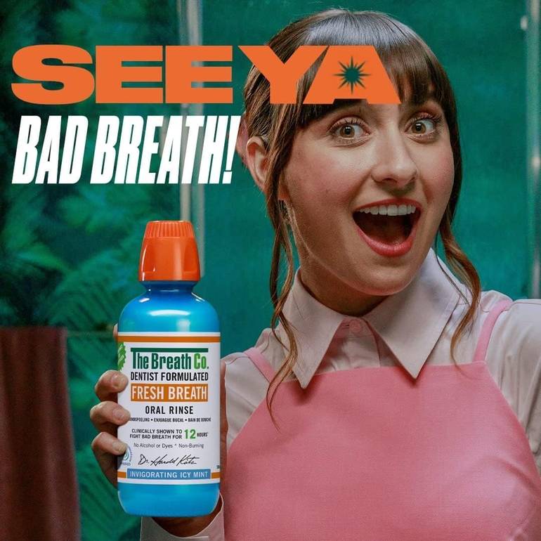 The Breath Co. Mouthwash, Fresh Bright, Icy Mint, 500ml