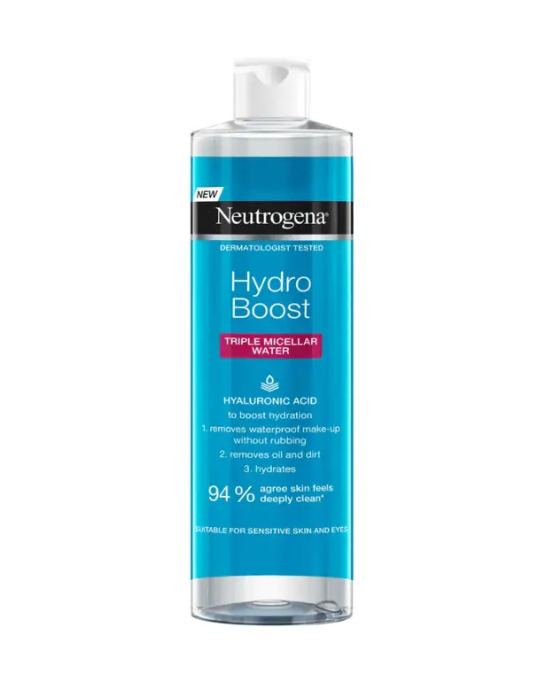Neutrogena Hydra Boost Micellar Lotion is a triple action makeup remover