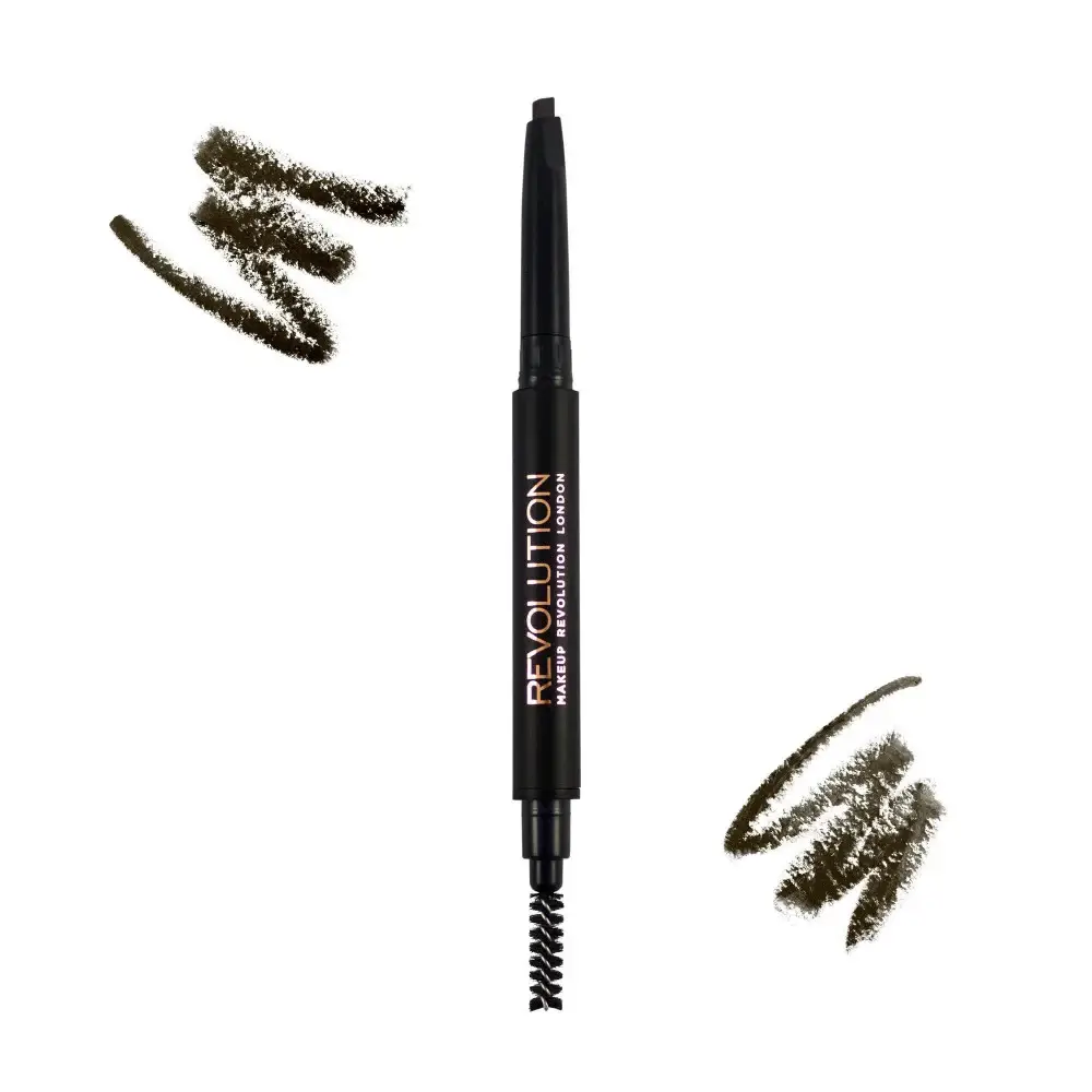 Revolution, Eyebrow Pencil, Duo Brow Defender, Dark Brown