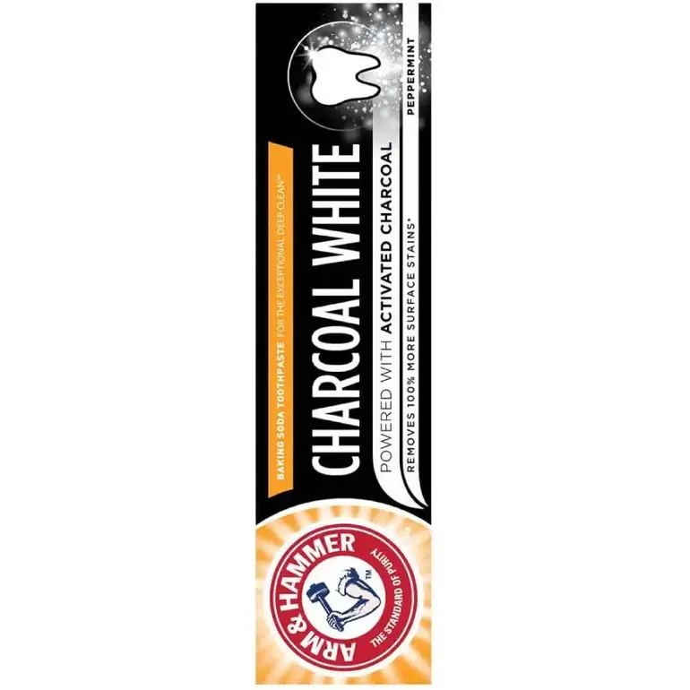 ,Arm & Hammer, Charcoal White Toothpaste, with Activated Charcoal, for Surface Stain Removal