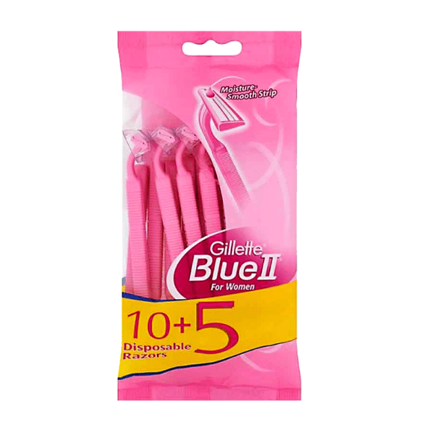 Gillette, Razors, Shaving, Blue, II, Women, - 10+5 Pieces