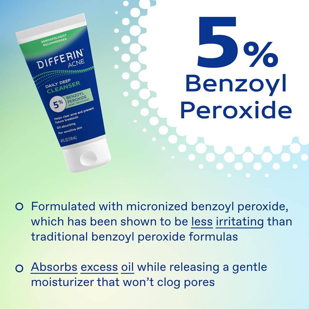 Differin Acne Daily Deep Cleanser 5% Benzoyl Peroxide - 118 ml