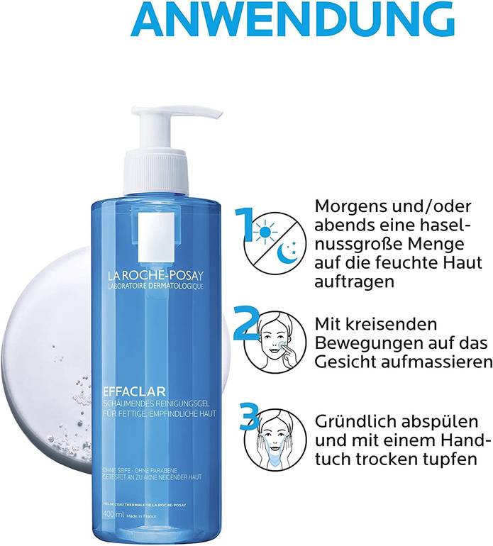 ,La Roche-Posay, Effaclar Purifying Cleansing Gel, for Oily and Sensitive Skin