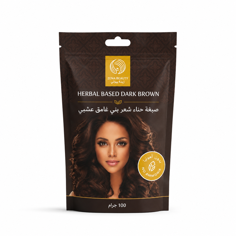 Zena Beauty, Herbal Based Dark Brown Henna Hair Color - 100g 