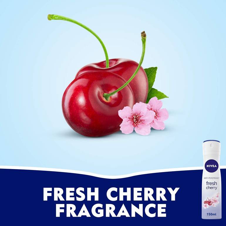 NIVEA, Deodorant Spray, Fresh Cherry, Cherry - 150ml