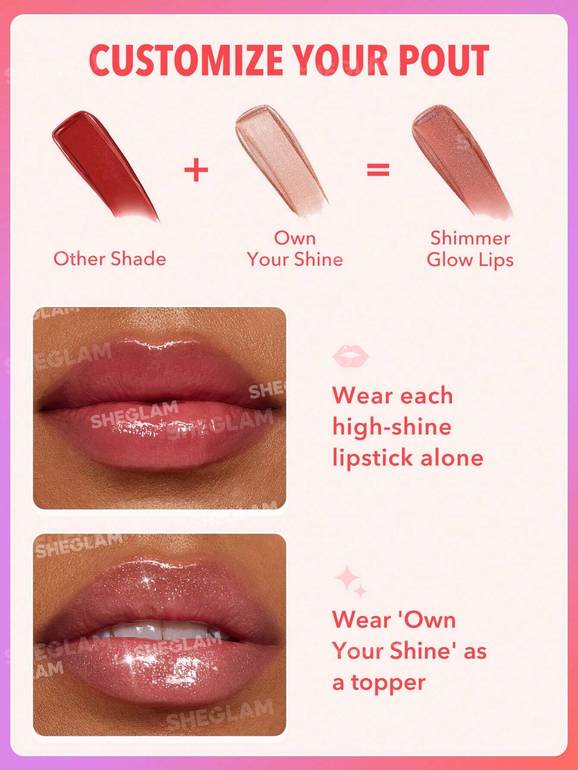 SHEGLAM Glossy Lipstick - Multiple Shades 