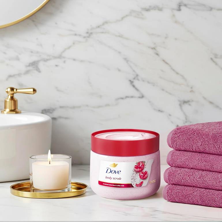 Dove, Body Scrub, Cherry & Shea Milk, 425g