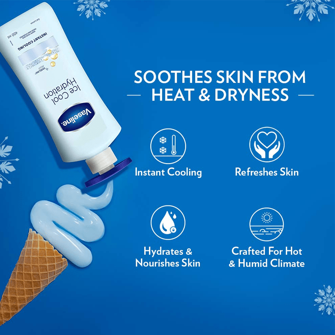 Vaseline, Ice Cool Moisturizing Lotion, Non-Greasy, 400ml