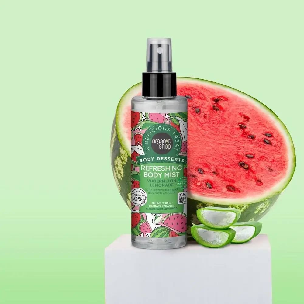 Organic Shop, Moisturizing Body Spray, Watermelon Lemonade Scent – ​​200ml