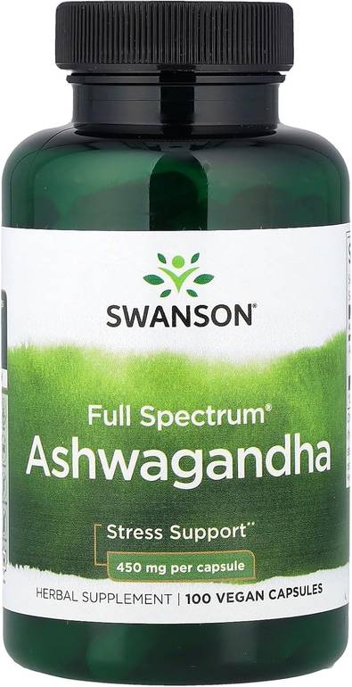 Swanson, Dietary Supplement, Full Spectrum, Ashwagandha 450 mg, - 100 Capsules