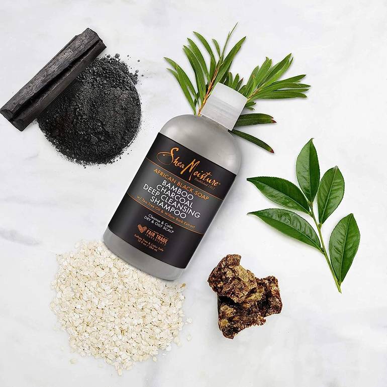 Shea Moisture African Black Soap & Bamboo Shampoo, Deep Cleansing, for Dry Hair