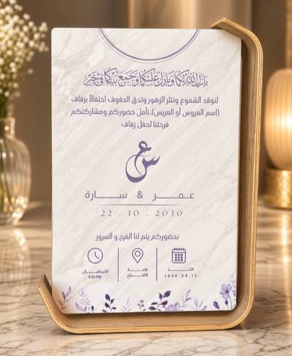 ثيم ملكة او زواج مع اطار خشبي حجم A5