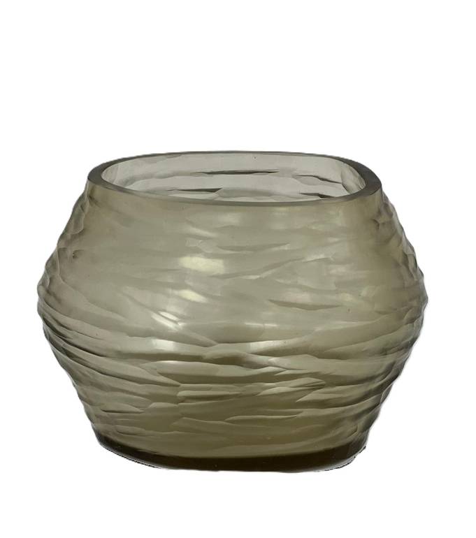 T-Light oval big holder, light smoke color