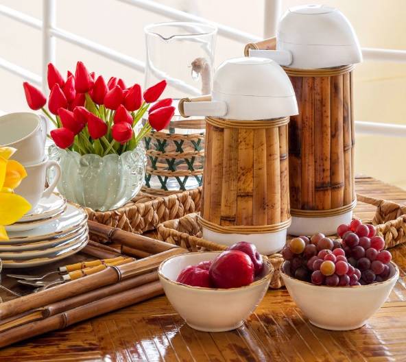 Bamboo Thermos with Handle - 500 ML