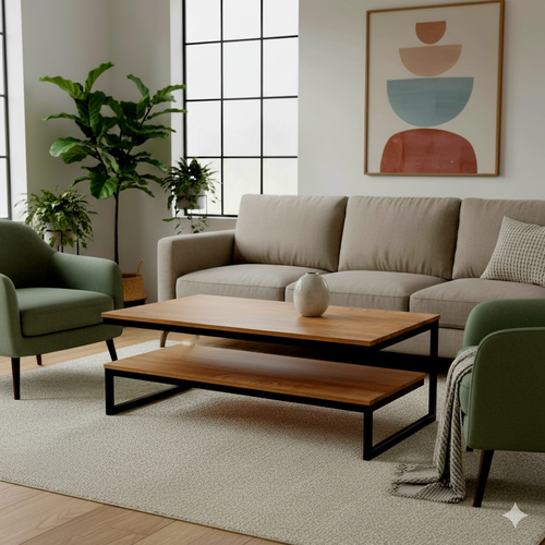 طاولة خدمة مفرد وسط 45X60X120 سم - بني