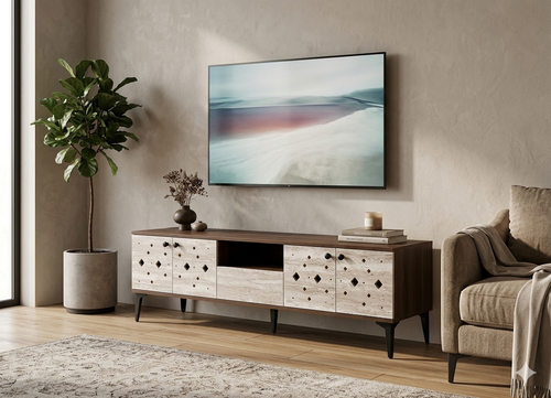 طاولة تلفزيون بلازما - 200X45X40 سم - بني