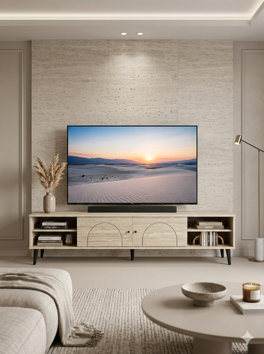 طاولة تلفزيون بلازما - 180X45X40 سم - بيج