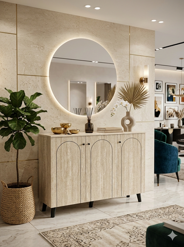 دولاب أحذية 3 باب  متعدد الأغراض 90×35×120 سم - بيج