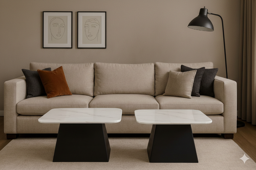 طقم طاولة خدمة وسط 80X80-60X60  سم 
