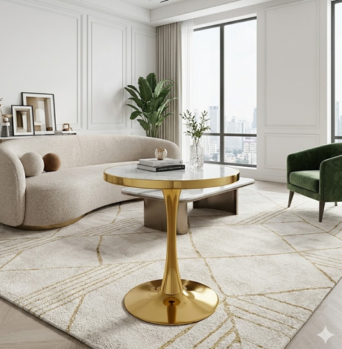 طاولة قهوة 60*60*72 -ذهبي