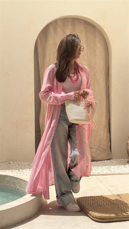 Pink bow bag