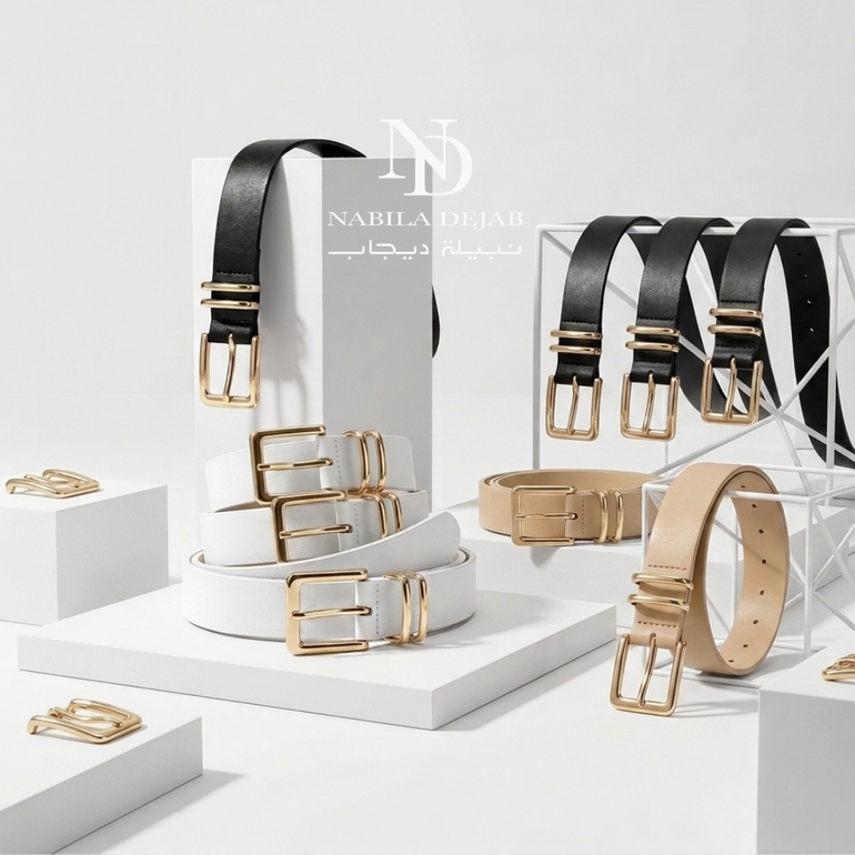 Synthetic Leather Belt - Beige