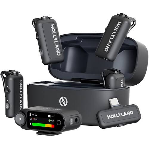 Hollyland LARK MAX 2 Combo 4-Person Wireless Microphone System for Cameras and Mobile Devices 