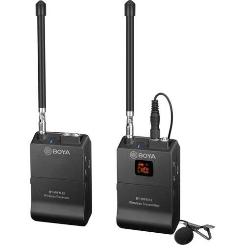 BOYA BY-WFM12 Camera-Mount VHF Wireless Omni Lavalier Microphone System for Cameras and Smartphones (204 to 215 MHz)