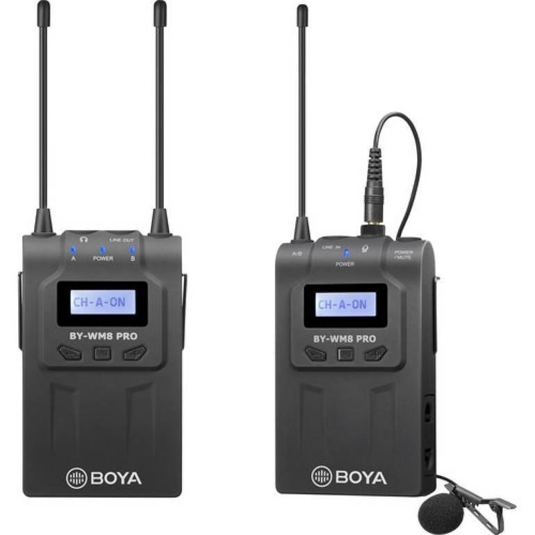 BOYA BY-WM8 Pro-Kit 1 UHF Dual-Channel Wireless Lavalier System &#40;556 to 595 MHz&#41;