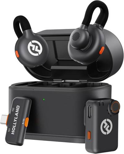 Hollyland LARK M2S Mini Combo 2-Person Wireless Microphone System for Cameras and Mobile Devices (2.4 GHz, Space Gray)
