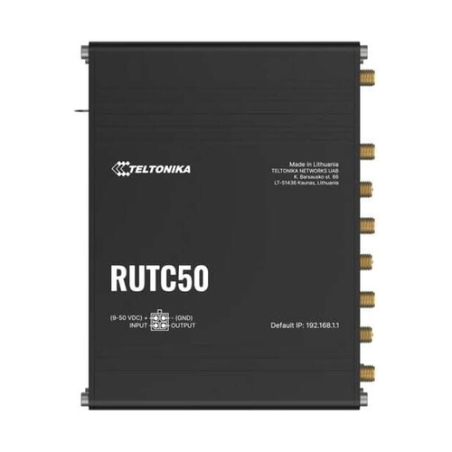 Teltonika Networks RUTC50 compact 5G industrial router for high-speed and reliable connectivity.