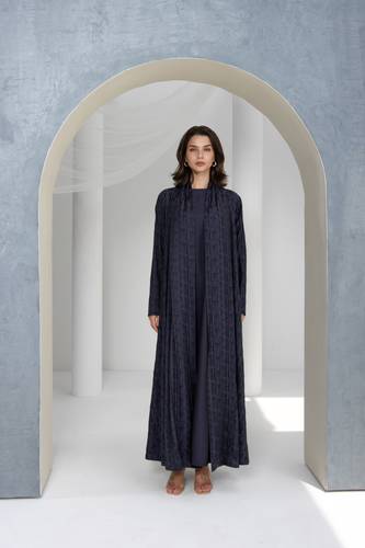Abaya with dress dark purple 