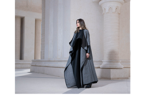 Taffeta & wool Abaya
