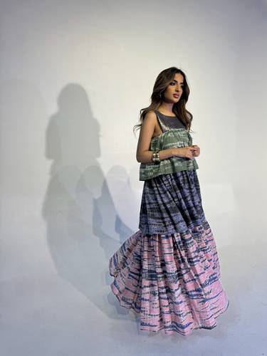 Layered linen dress