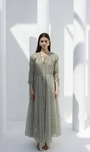 Golden off white dress