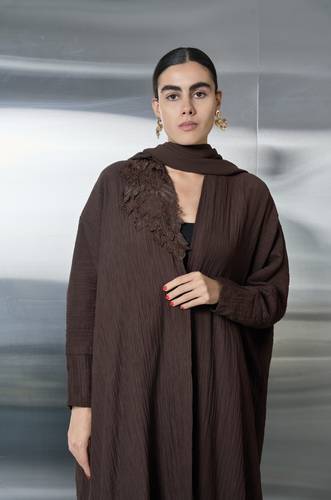 The Petal Abaya (Brown )