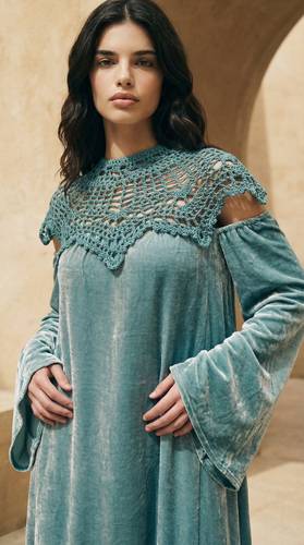 Turquoise Whisper Velvet Dress