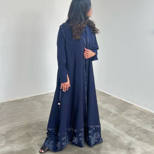 Floral Navy abaya