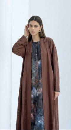 One piece abaya Pure linen with dress 