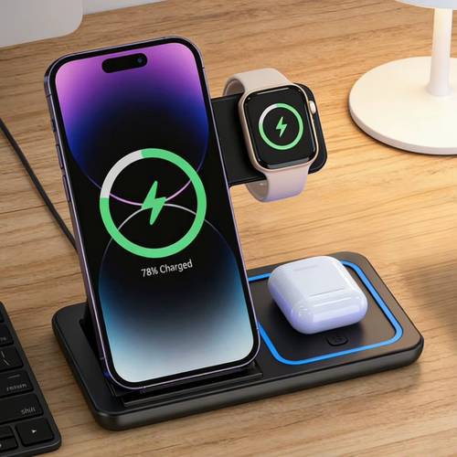 محطة شحن لاسلكية 3 في 1 قابلة للطي – آيفون Apple Watch AirPods