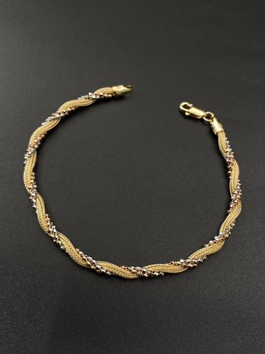سوارة مجدول ذهب ايطالي أصفر عيار 18 
