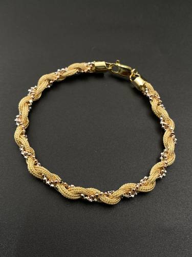 سوارة مجدول ذهب ايطالي أصفر عيار 18 