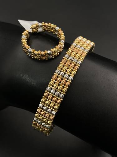 سوارة مع خاتم دوريكا ذهب ايطالي عيار 18