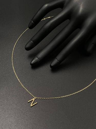 عقد ذهب ايطالي حرف N عيار 18