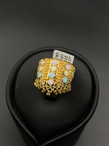 خاتم ذهب هندي أصفر عيار 21 مقاس 17